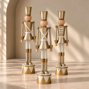 White and Gold Toy Soldier - 3pc